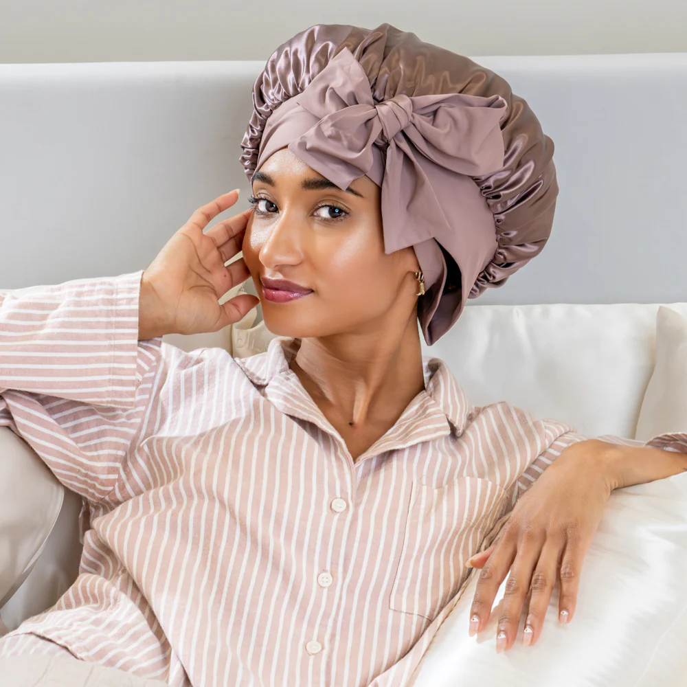 Blissy Bow Bonnet - Plum - Image 3