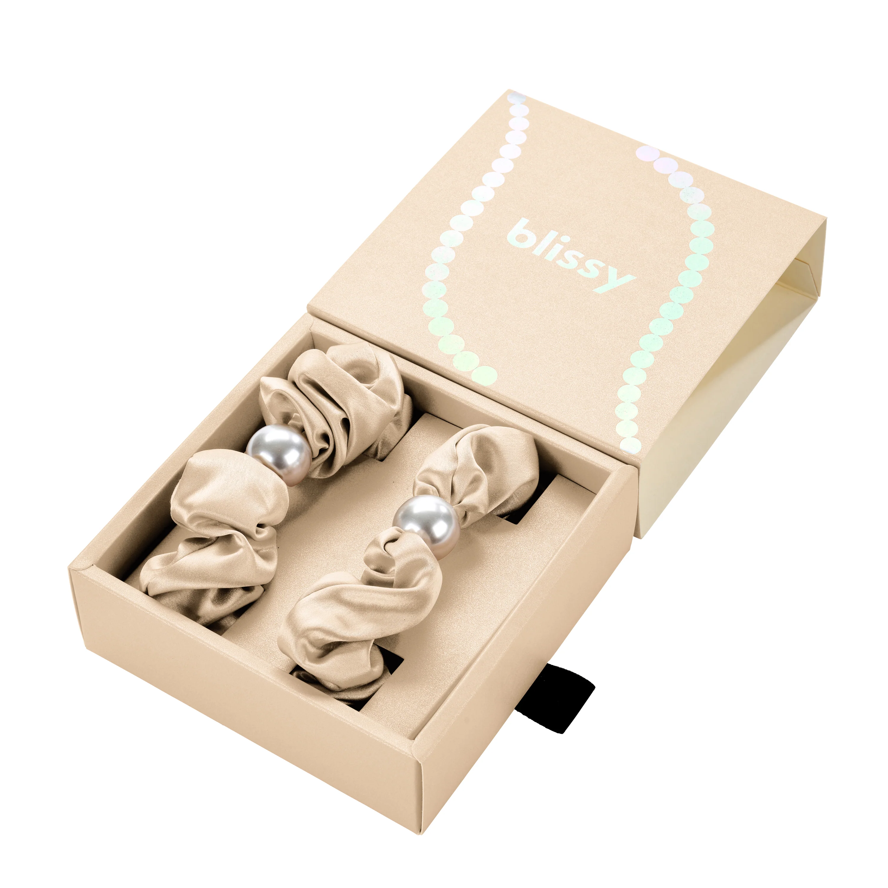 Blissy Pearl Scrunchies - Taupe - Image 3