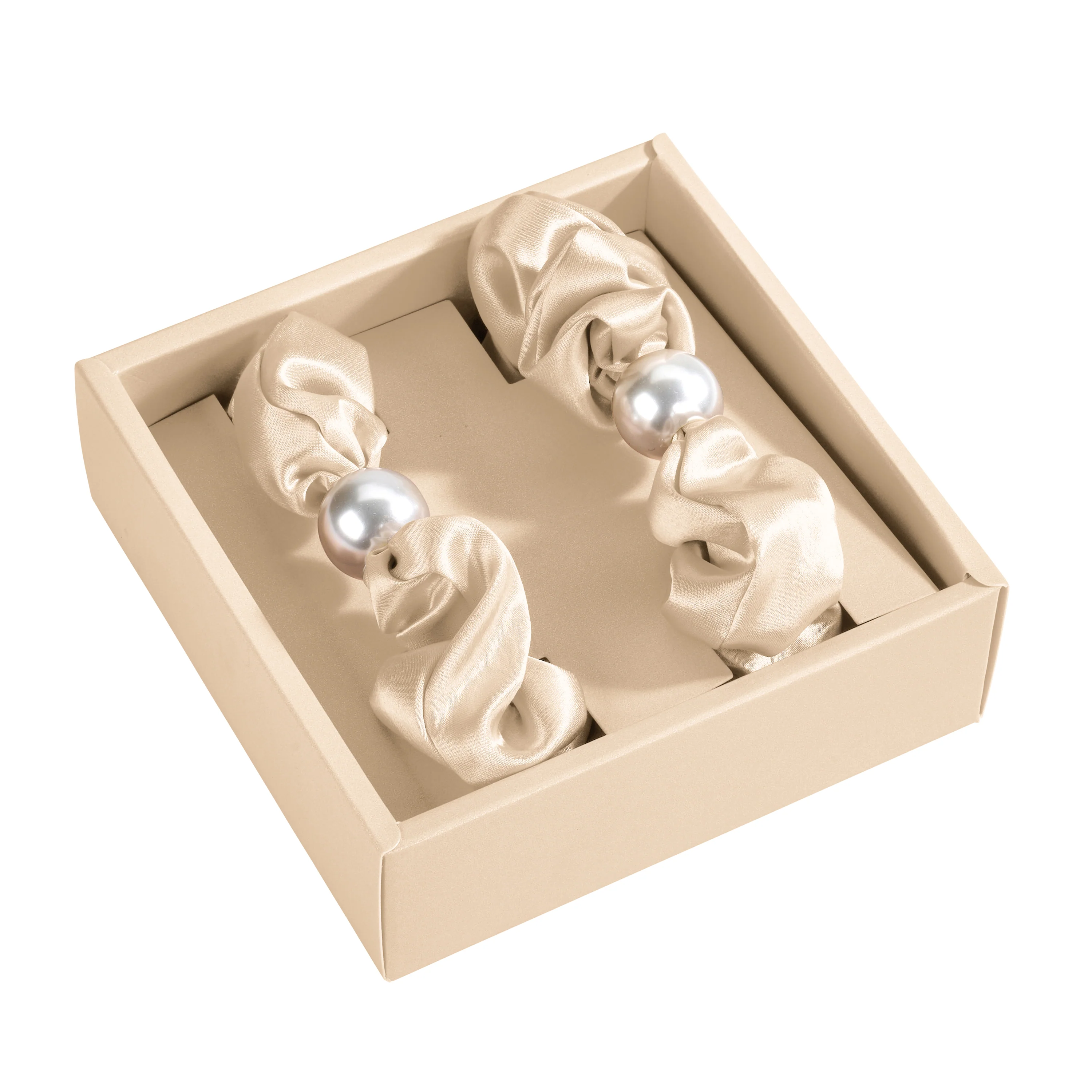 Blissy Pearl Scrunchies - Taupe - Image 4