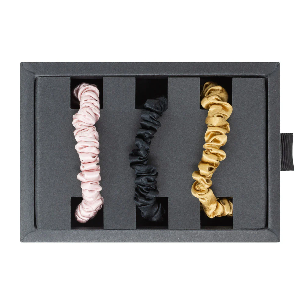 Blissy Skinny Scrunchies - Black, Gold, Pink - Image 3