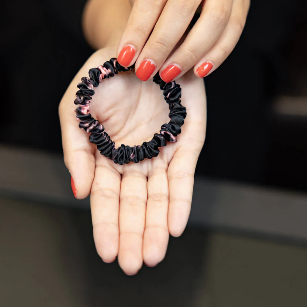 Blissy Skinny Scrunchies - Rose Black Marble - Image 6
