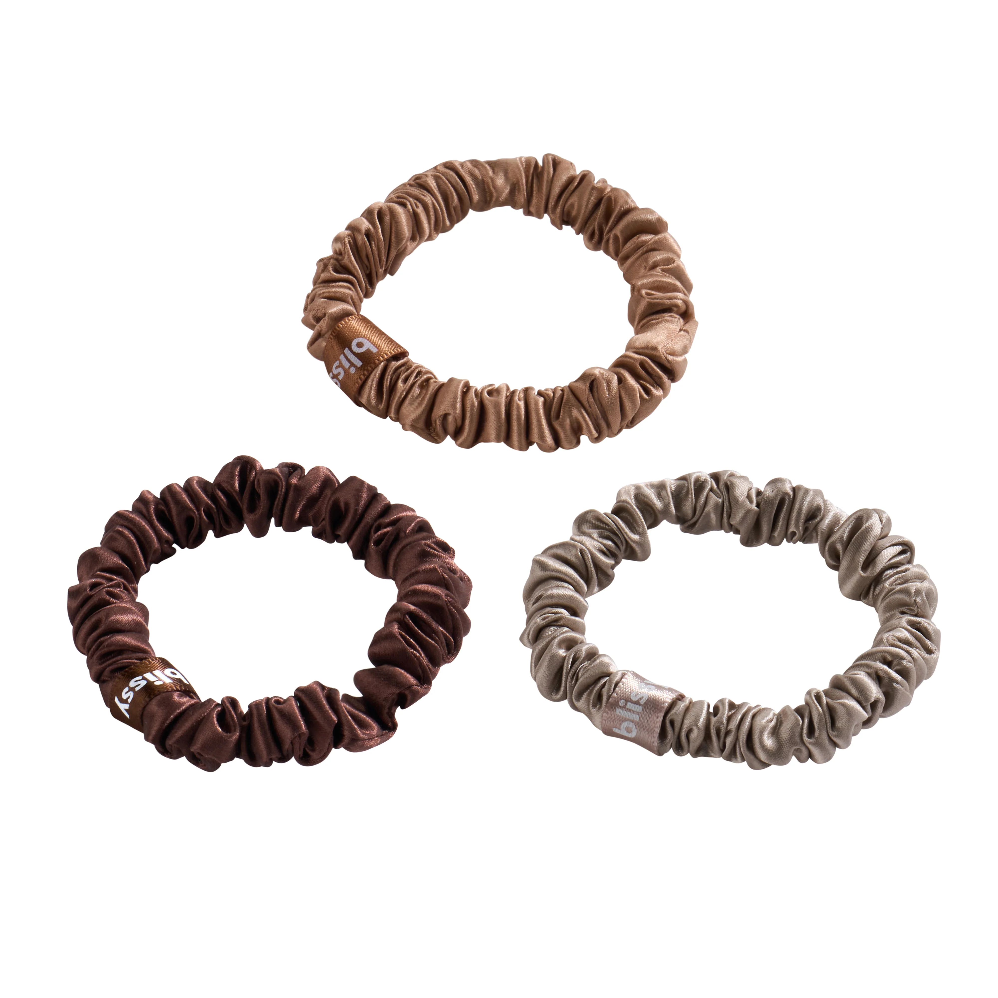 Blissy Skinny Scrunchies - Taupe, Cinnamon, Brown - Image 6