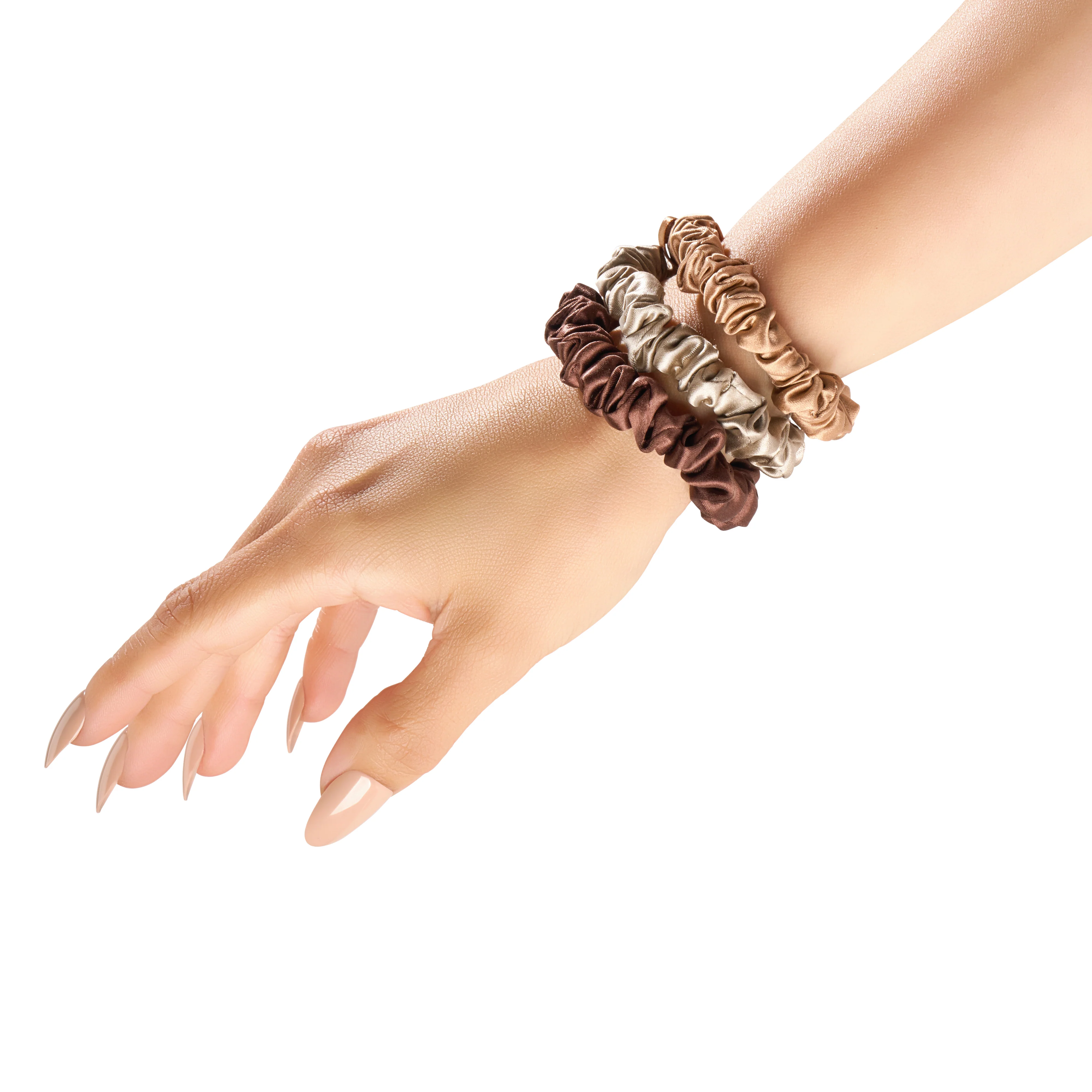 Blissy Skinny Scrunchies - Taupe, Cinnamon, Brown - Image 8