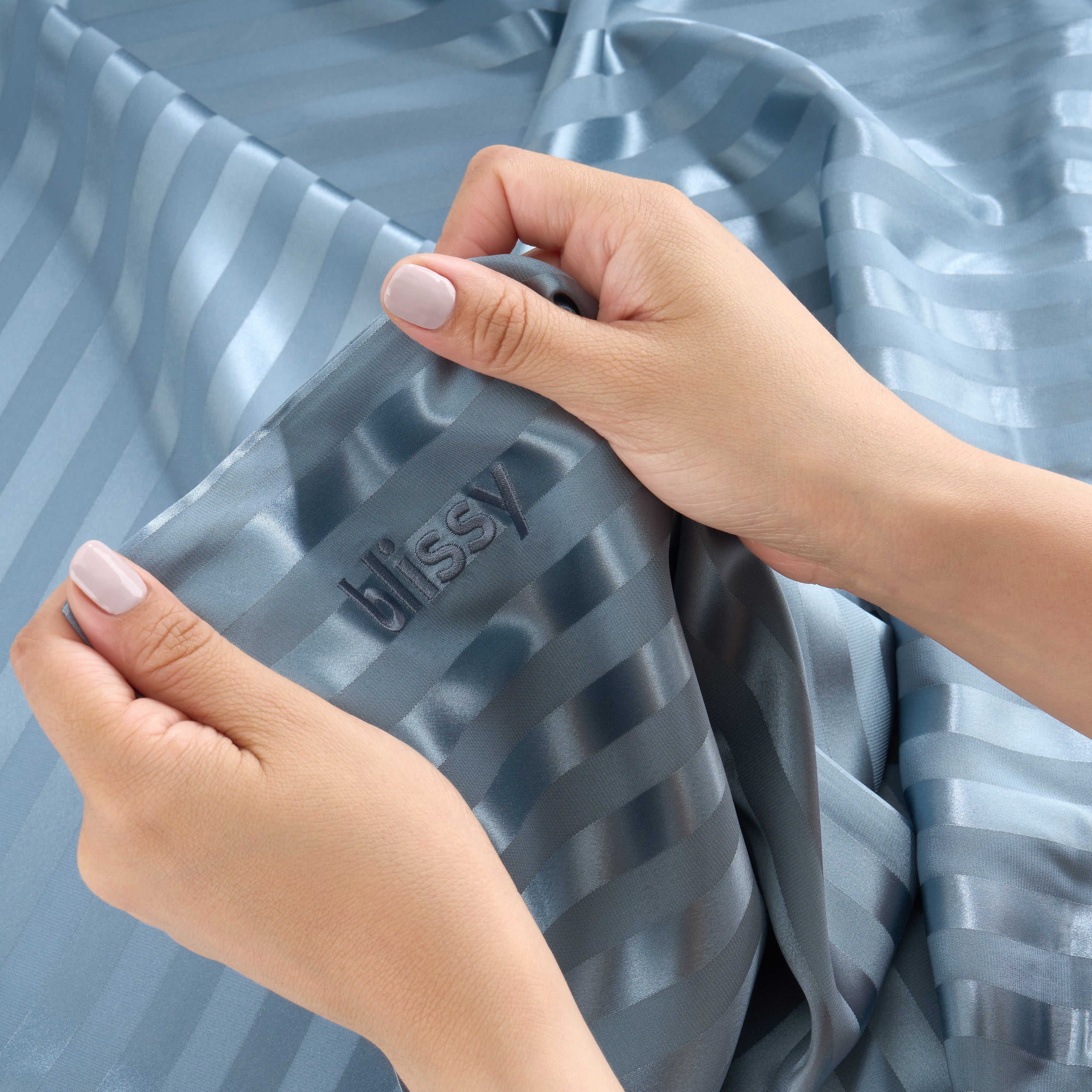 Pillowcase - Ash Blue Striped - Standard - Image 10