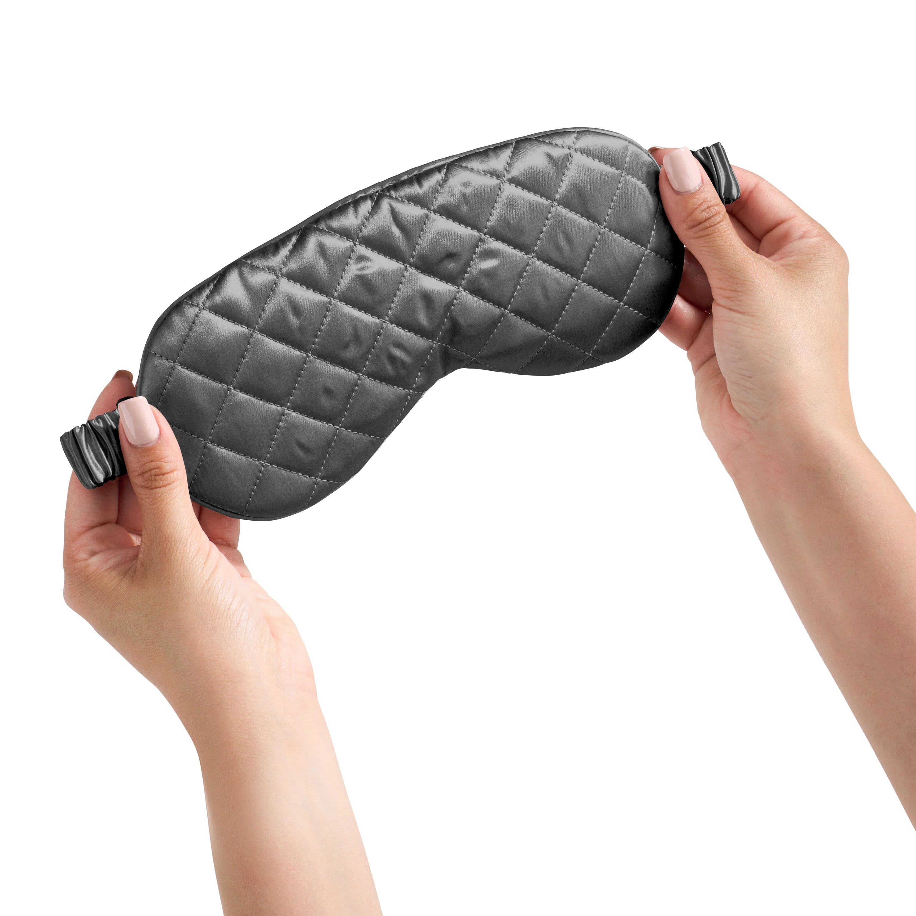 Sleep Mask - Grey - Diamond Quilted - Image 8