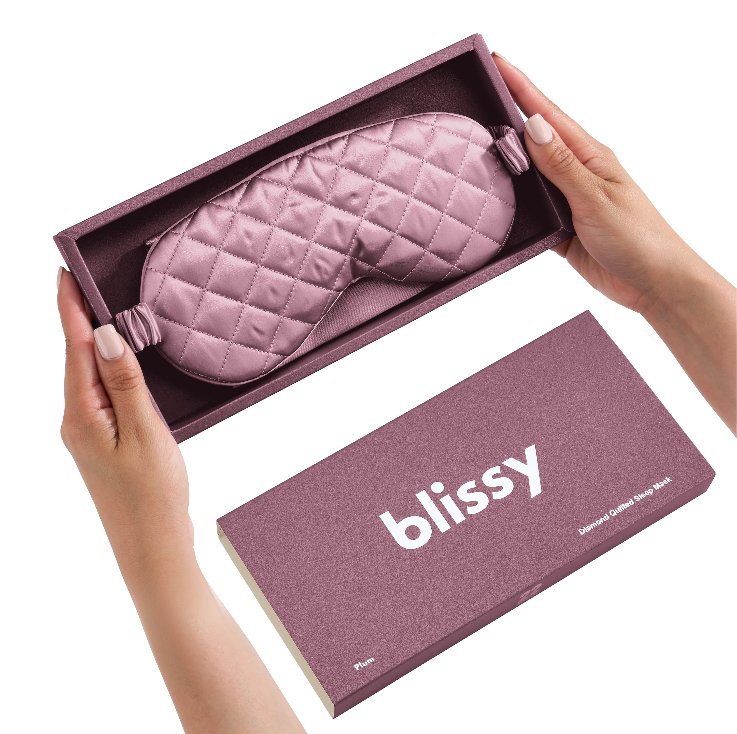 Sleep Mask - Plum - Diamond Quilted - Image 4