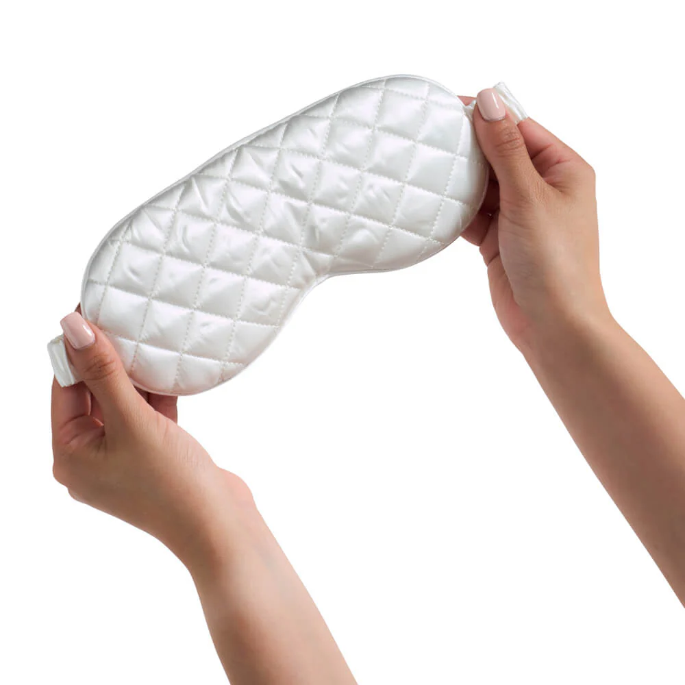 Sleep Mask - White - Diamond Quilted - Image 10