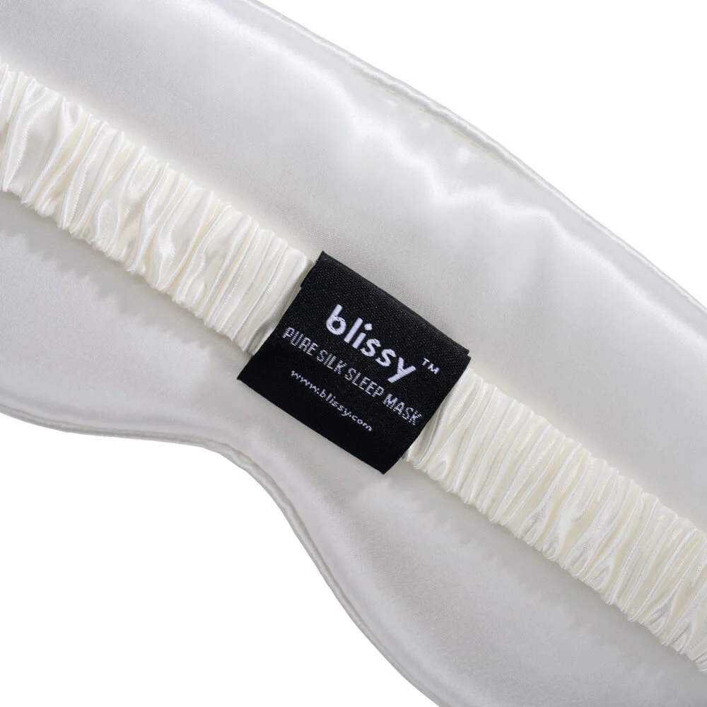 Sleep Mask - White - Diamond Quilted - Image 3